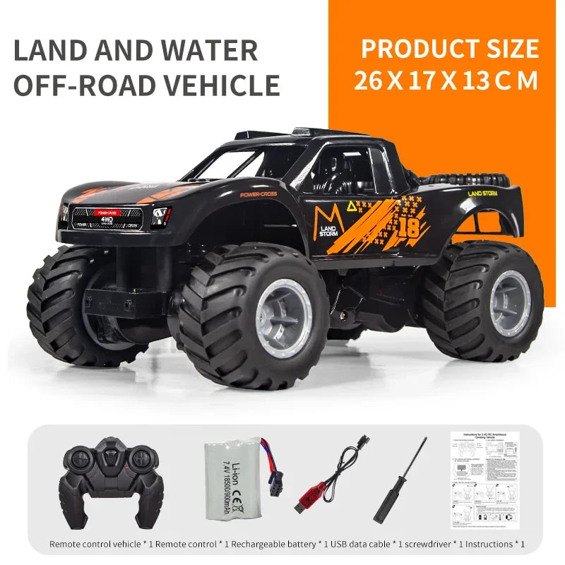 Jjrc Waterproof Amphibious RC Car &ndash; All Terrain 4WD Fun orange 1B
