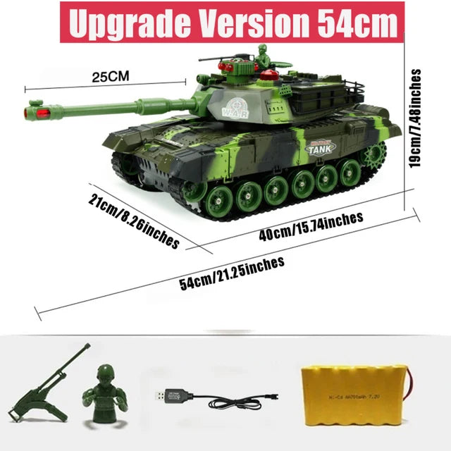 54CM Large RC Tank &ndash; 2.4G Battle Ready Off Road Performance 54cm green