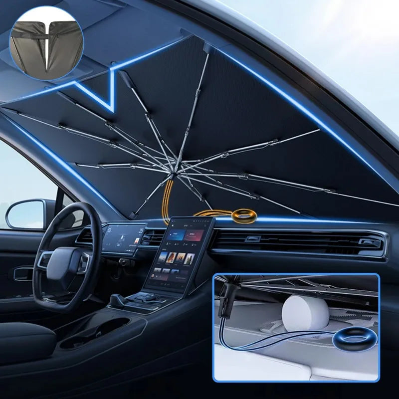 2024 Premium Car Windshield Sun Shade Umbrella for Ultimate UV Protection and Heat Control