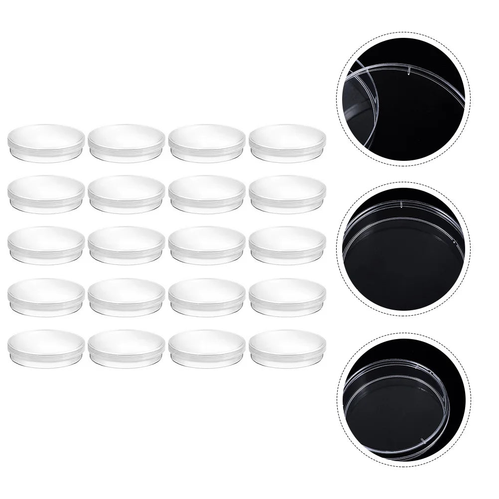20 Pcs Transparent Plastic Petri Dishes &ndash; Eco-Friendly Reusable Culture Tools