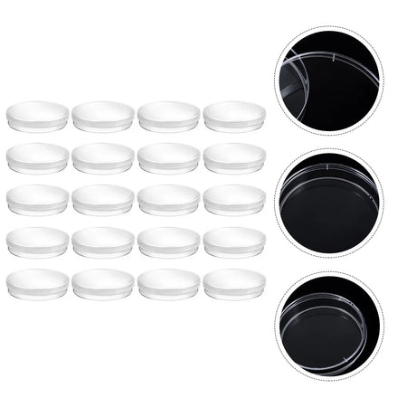 20 Pcs Transparent Plastic Petri Dishes &ndash; Eco-Friendly Reusable Culture Tools