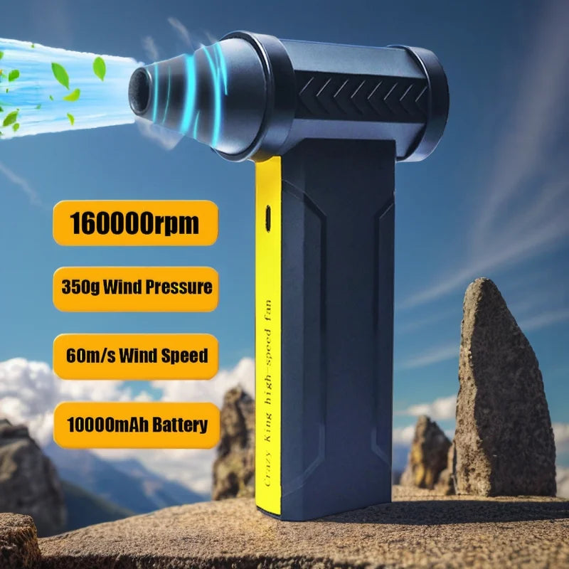 160000 RPM Electric Air Blower - USB Rechargeable High-Speed Turbo Fan
