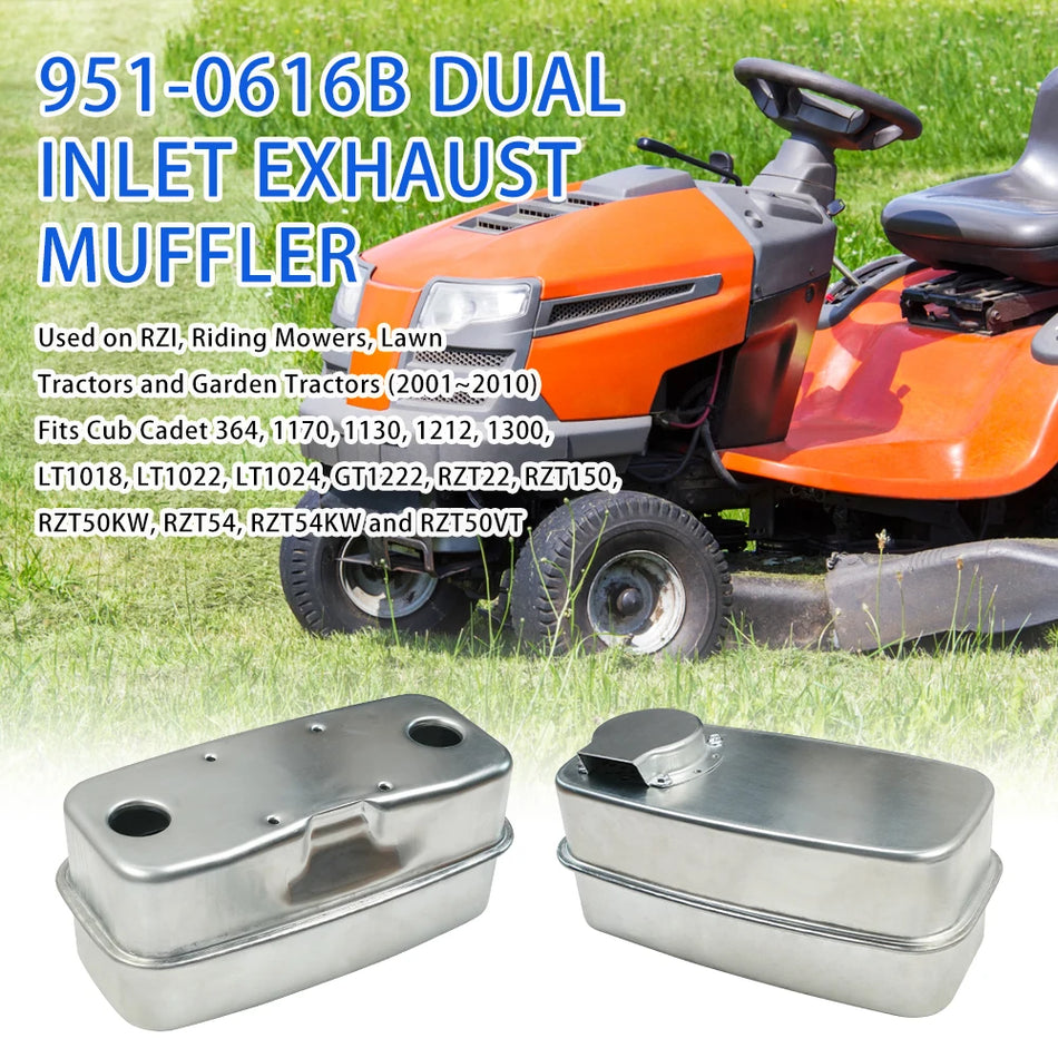 Výfukový tlumič s dvojitým vstupem Cub Cadet pro sekačky RZT50, RZT54, LT1018