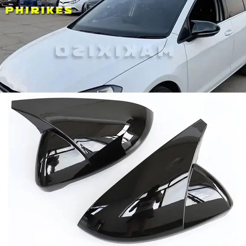 Spilgti melni sānu spoguļu vāciņu uzgaļi VW Golf MK7 R GTI