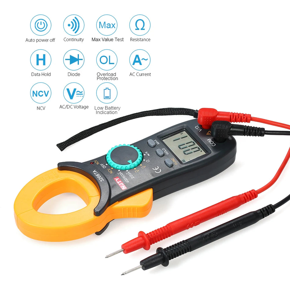 Digital Clamp Meter Multimeter 2000 Counts Auto Range ACDC