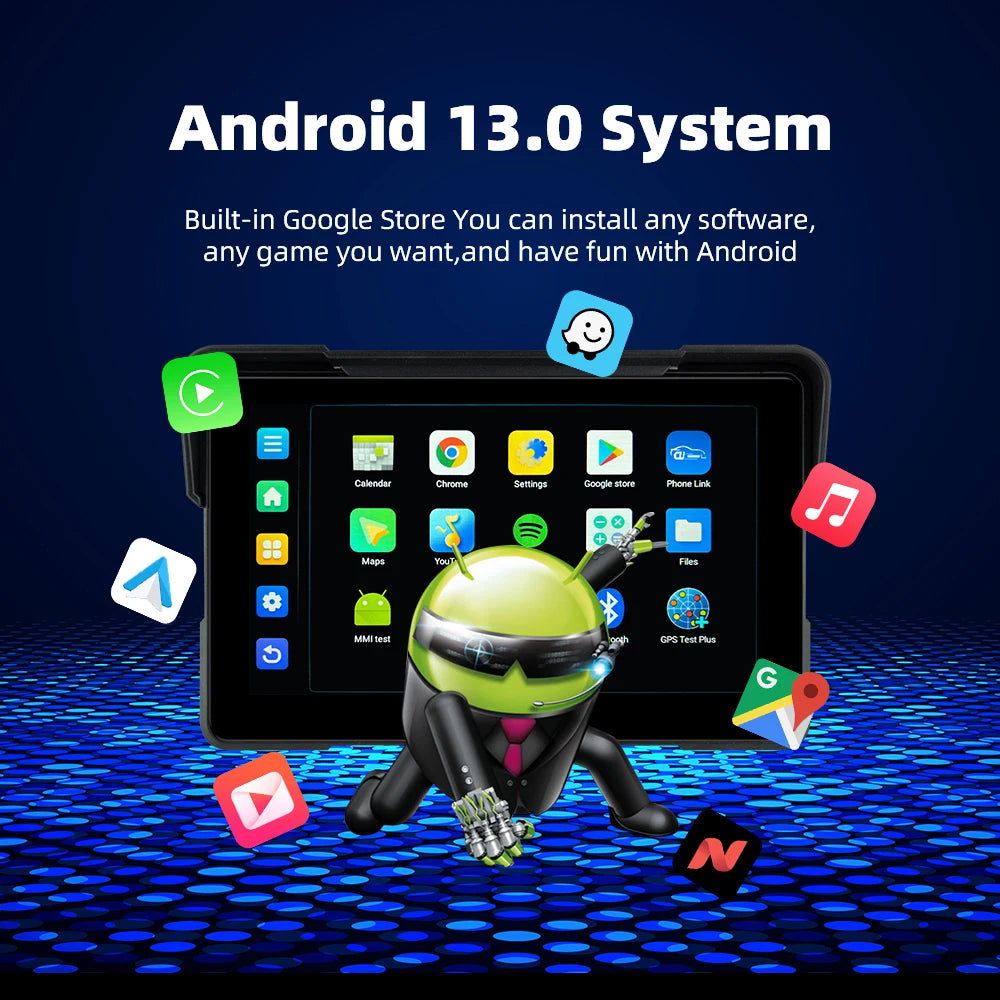 EVEKEY Android 13 Motorcycle GPS &ndash; Wireless CarPlay and Android Auto