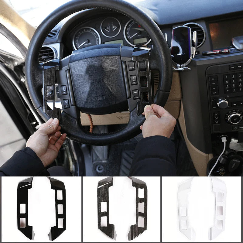 Moldura da Tampa do Botão do Volante ABS para Freelander 2 Preto