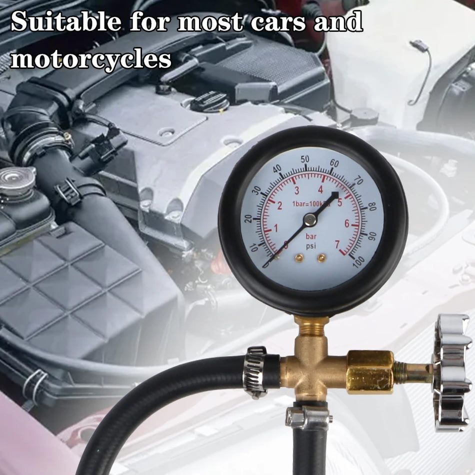 Automobilio alyvos slėgio matuoklis 0-7 Bar, su 6.3 ir 9.49 sąsajos adapteriais