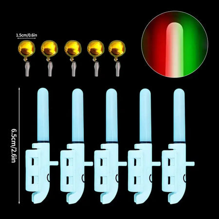 5Pc USB Charge LED Bite Alarm Fishing Light Stick CR425 Kit Two-color flash
