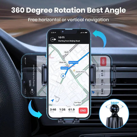 TOPK Car Phone Holder Mount [Upgraded Support Function] Metal Hook Cell Phone Holder For Car Air Vent Compatible With All Phones by InterCyprus Trading Ltd