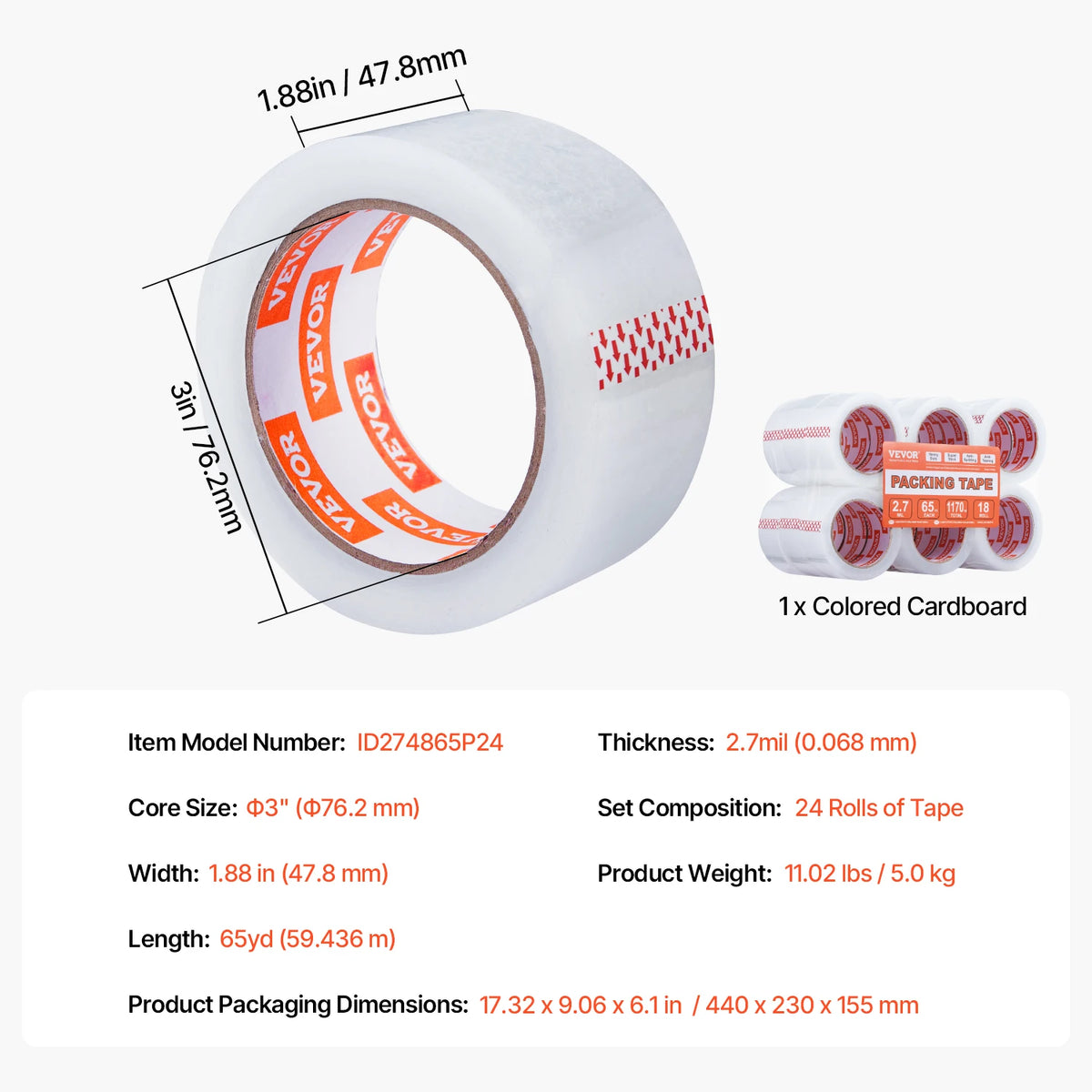 SucceBuy 4.8cm Transparent Tape &ndash; Heavy Duty Adhesive 18Rolls / UNITED KINGDOM