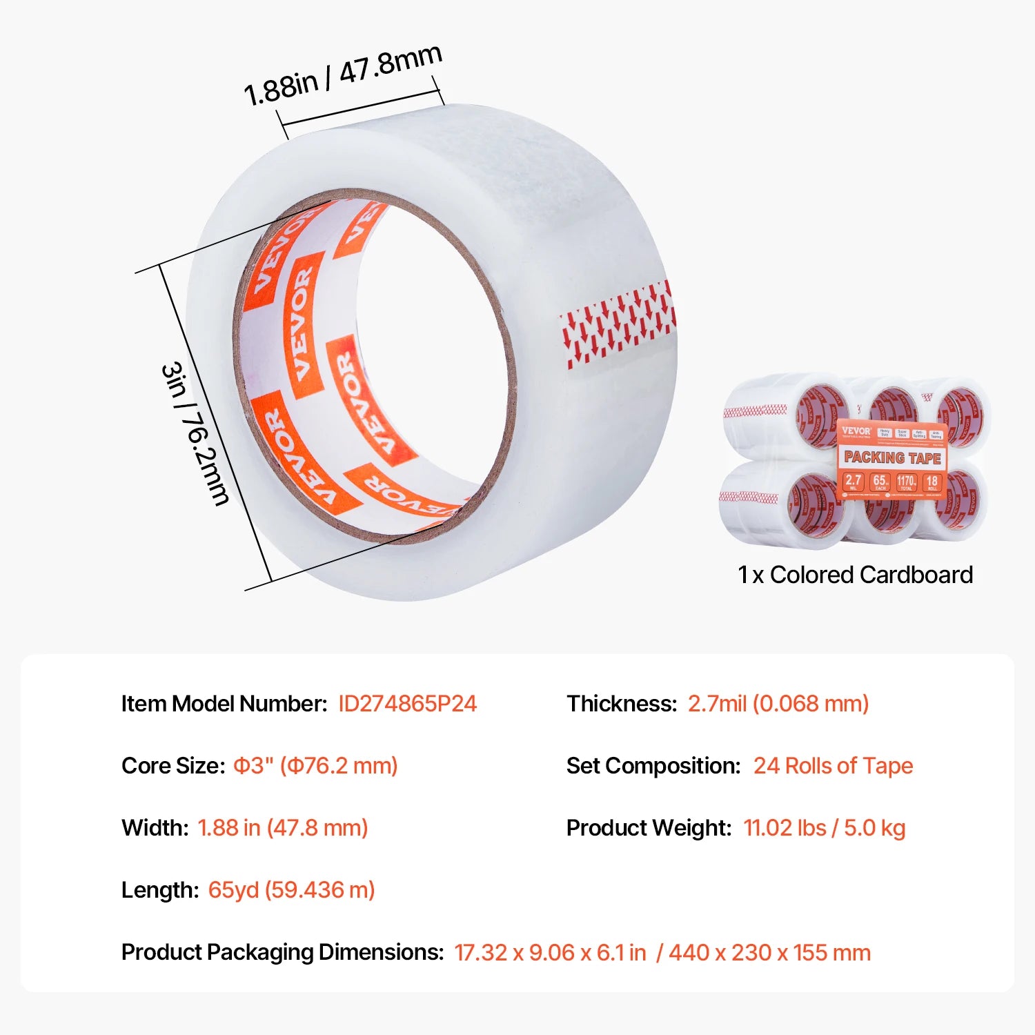 SucceBuy 4.8cm Transparent Tape &ndash; Heavy Duty Adhesive 18Rolls / UNITED KINGDOM