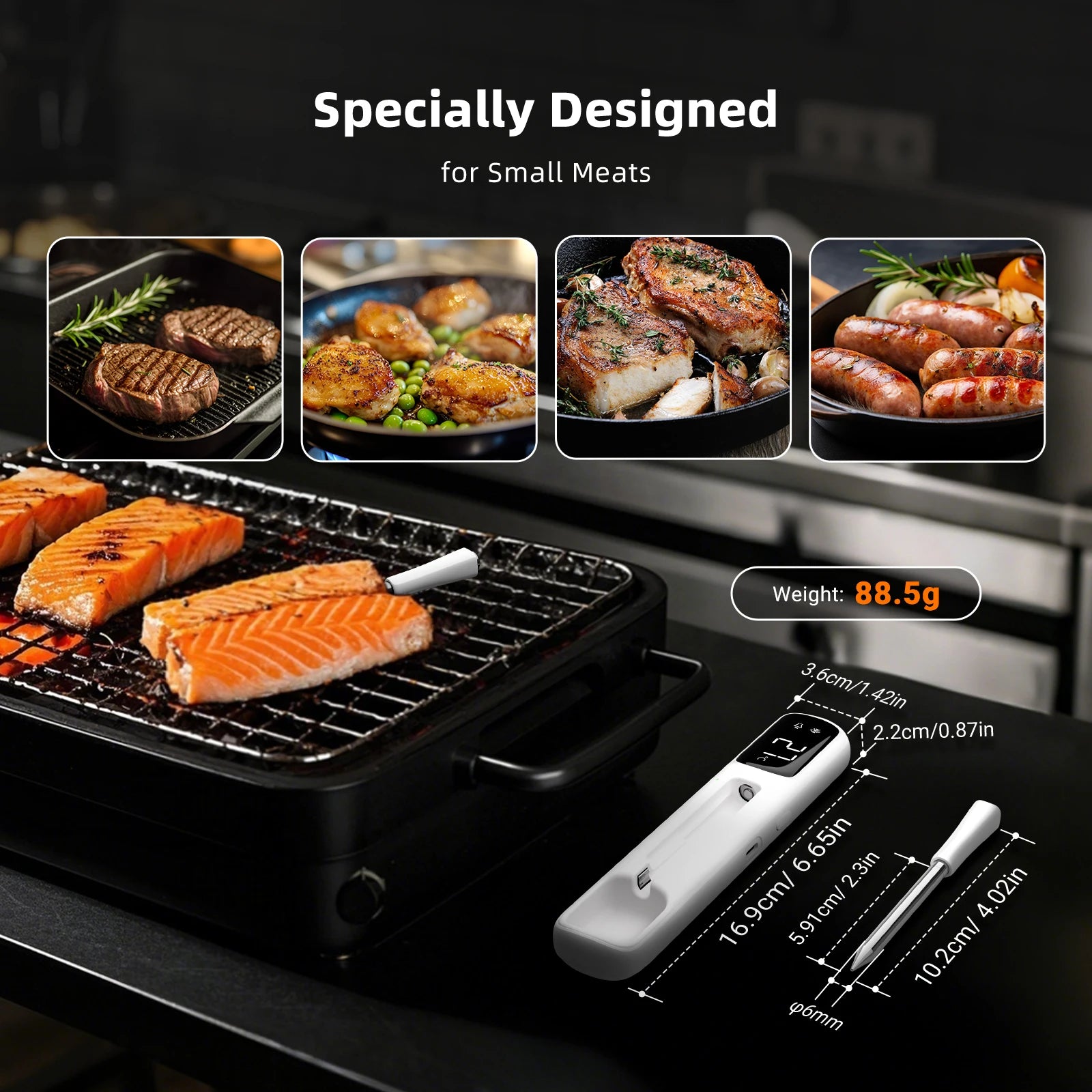 INKBIRD INT-11I-B Mini Wireless Meat Thermometer &ndash; Fast Read