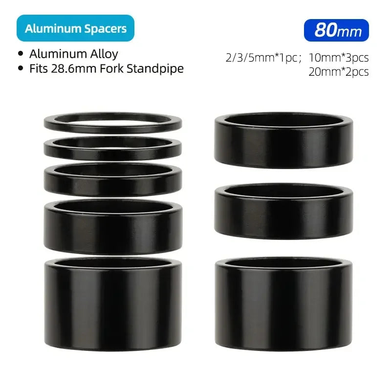 Deemount Bicycle Headset Spacer &ndash; Adjustable Height for Comfortable Riding ALBK 28.6 H80mm P8 / CHINA