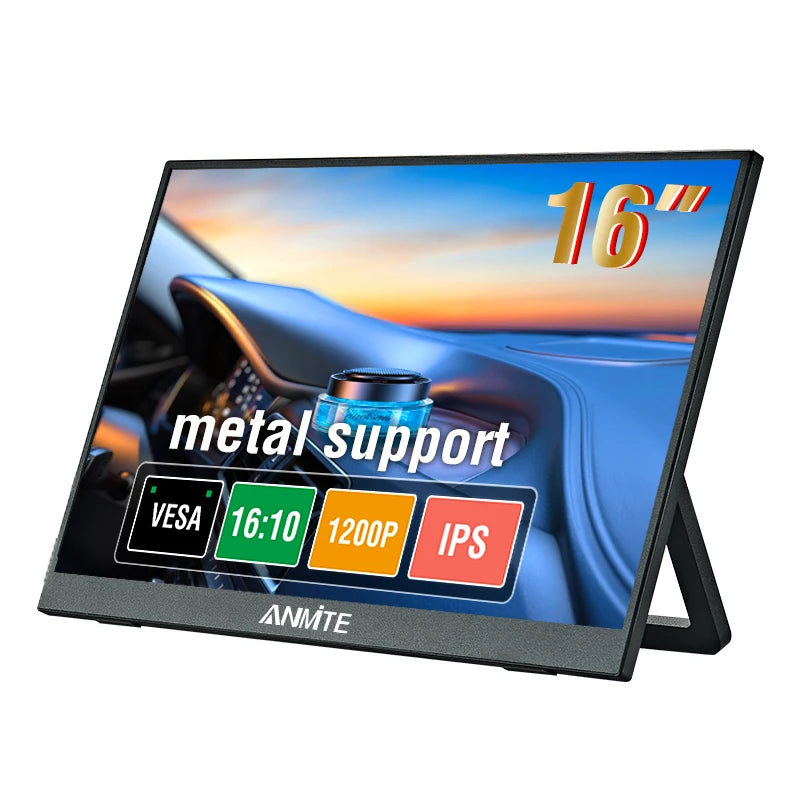 Anmite 14/16-Inch Portable Touch Monitor &ndash; 1200P HDR with Low Blue Light 16 Inch Non-Touch