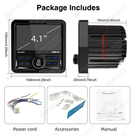 RV Radio Marine Stereo MP5 &ndash; Waterproof IPX5 Bluetooth