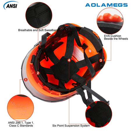 CE Safety Helmet With Goggles &ndash; Includes 50 Pcs Stickers