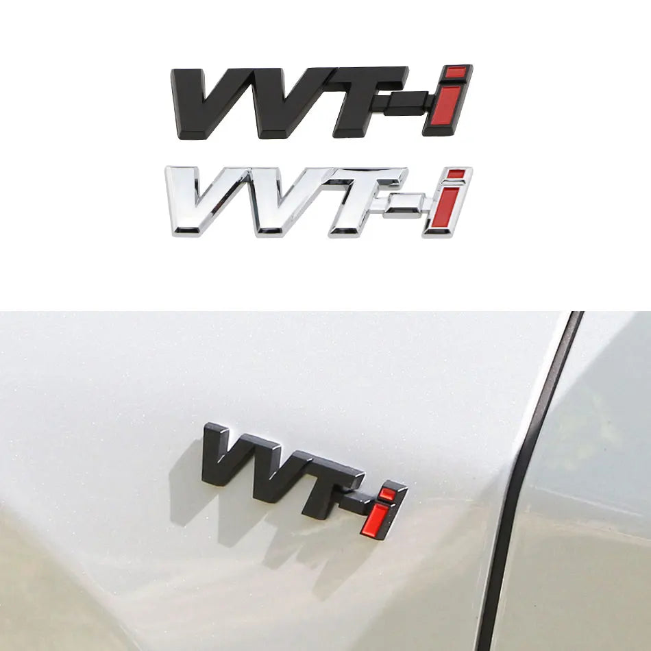 Universāla automašīnu pārveidošanas uzlīme VVT-i sacīkšu emblēma, hromēta ABS apdare