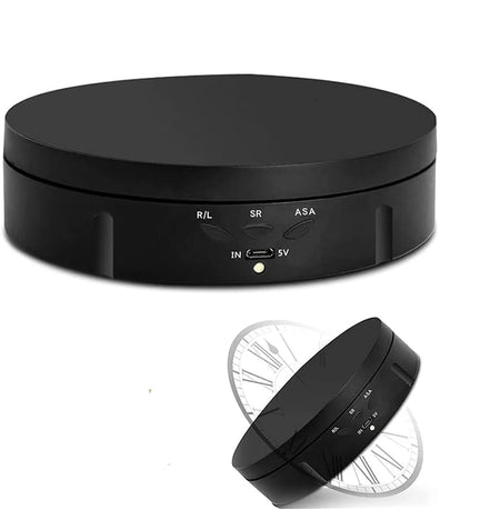 360-Degree Photography Turntable with Remote Control &amp; Motorized Display Stand 146MM Black