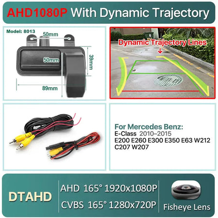 AHD 1080P Dynamic Trajectory Car Reverse Trunk Handle Camera For Mercedes Benz B Class W212 W246 B200 E Class W207 C/CLC W203 by InterCyprus Trading Ltd