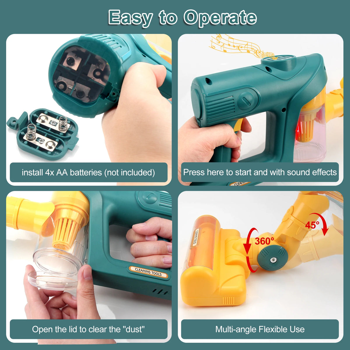 Electric Mini Vacuum Cleaner &ndash; Fun Music and Light for Pretend Play