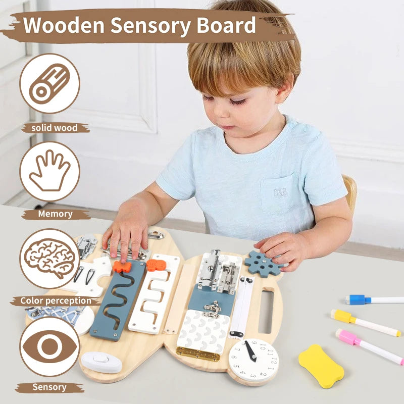 Montessori Bear Busy Board &ndash; Travel Ready Life Skill Toy