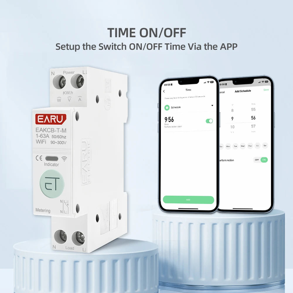 Tuya WiFi Zigbee Smart Circuit Breaker MCB 1P+N 63A with Remote Control and Energy Monitoring