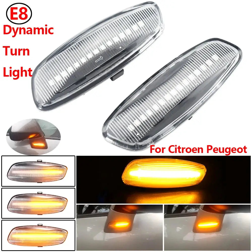 2 Pieces Led Dynamic Side Marker Turn Signal Light Sequential Blinker For Peugeot 308 207 3008 5008 For Citroen C4 C3 C5 DS3 DS4 by InterCyprus Trading Ltd
