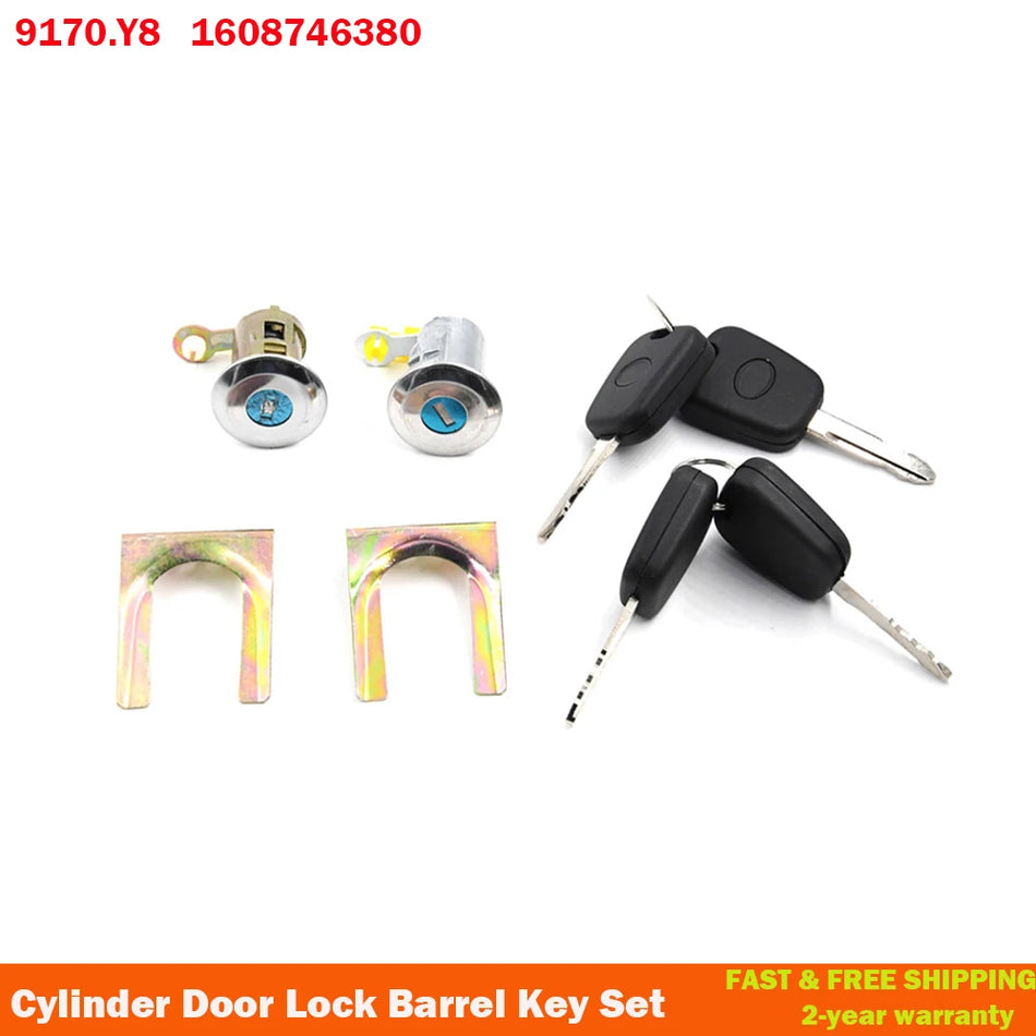 Juego de Llave de Cilindro de Cerradura de Puerta para Peugeot 107 Citroën C1 Toyota Aygo