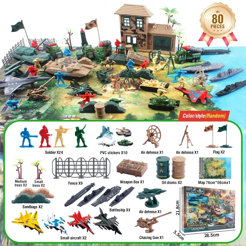 Military Action Figures Scene Map Kit &ndash; Educational Playset ME-80G