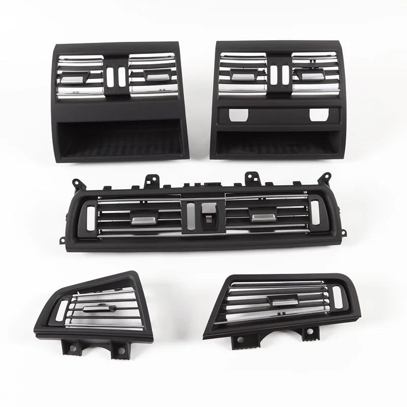 For BMW 5 Series F10 F11 520i 2010-17 LHD Car Front Rear Left Right Air Conditioning Chromed AC Vent Grille Outlet Cover Panel by InterCyprus Trading Ltd
