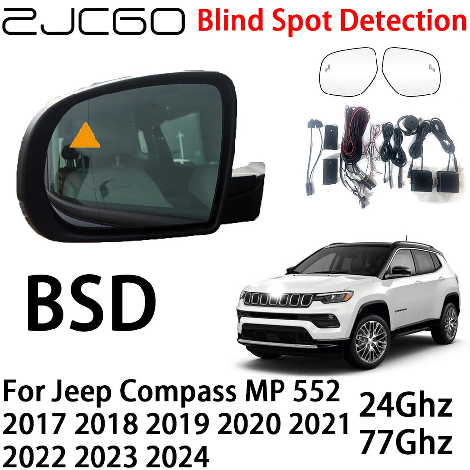 Radar Warning System for Jeep Compass with Blind Spot Detection Two mmWave Radar Sensors on Rear Bumper