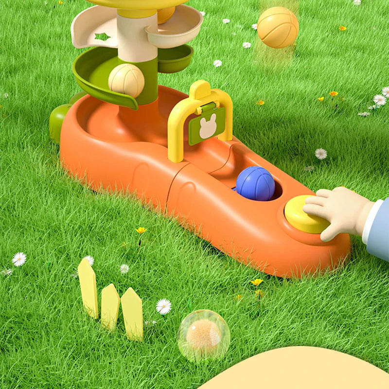 Montessori Toddler Stacking Tower &amp; Slide Ball Drop Educational Toy for Ages 1-3