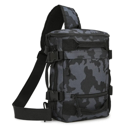 Tactical Climbing Chest Bag &ndash; Large Capacity Outdoor Use Black Camo