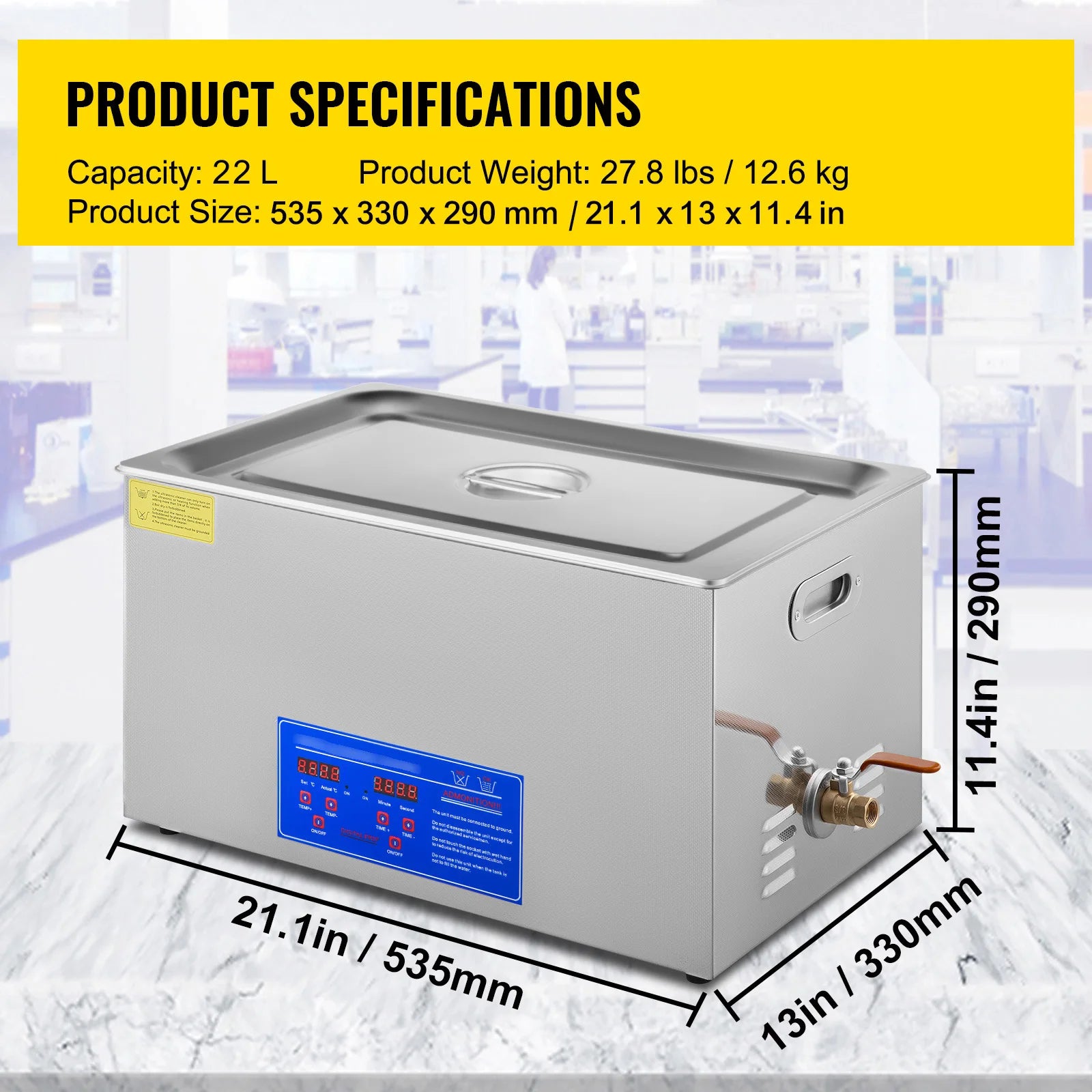 SucceBuy Ultrasonic Cleaner &ndash; Portable Heated Dish Washing 22L / Poland