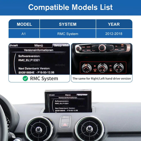 12.3'' Ultra-thin Multimedia touchScreen Wireless Carplay Android Auto For Audi A1 2012-2018 With Mirror Link Airplay Function by InterCyprus Trading Ltd