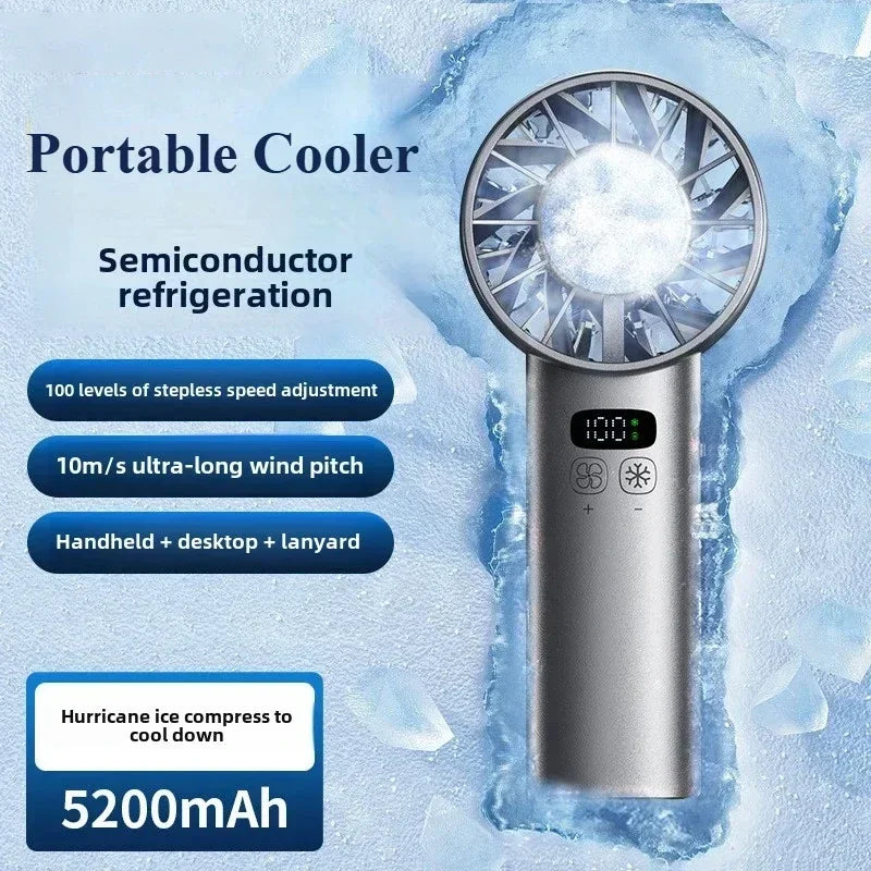 Refrigeration Handheld Ice Fan &ndash; LED Digital Display
