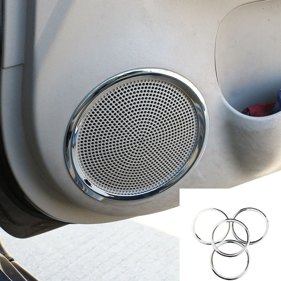 Nissan Sunny Versa Durų Garsiakalbio Apdailos Žiedas, Chromuotas ABS, 4Vnt