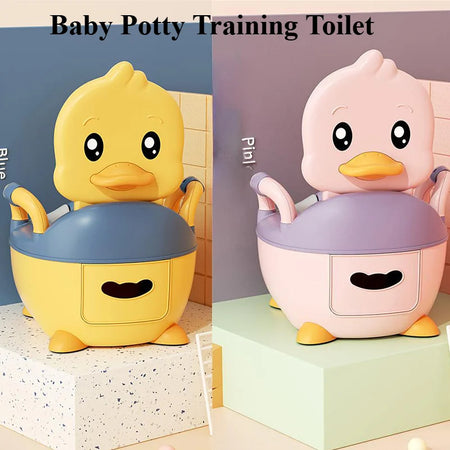 Duck-Themed Potty Training Seat with Armrests &amp; Waist Guard
