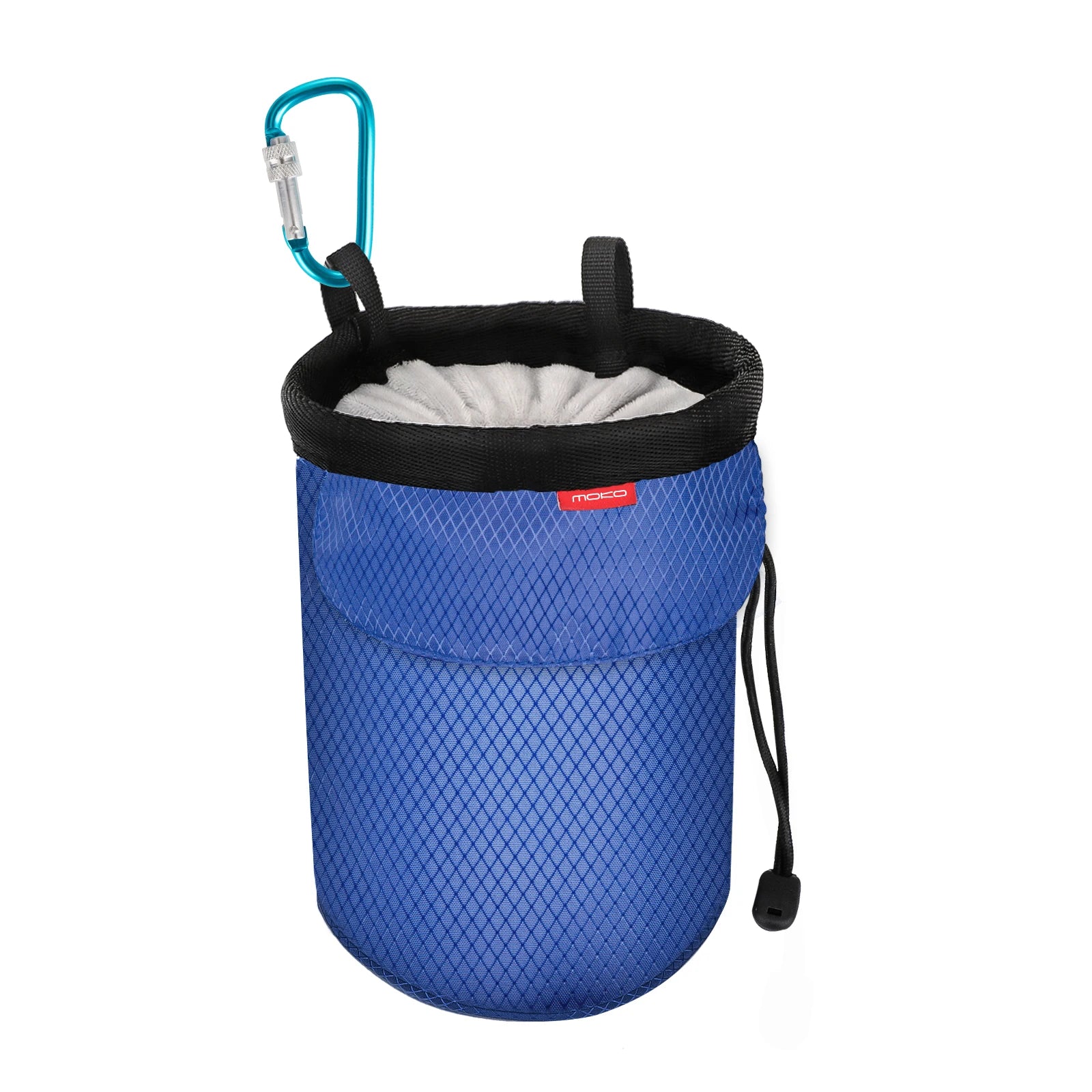 NoEnName_Null Waterproof Rock Climbing Chalk Bag with Zipper Pocket and Adjustable Belt Blue