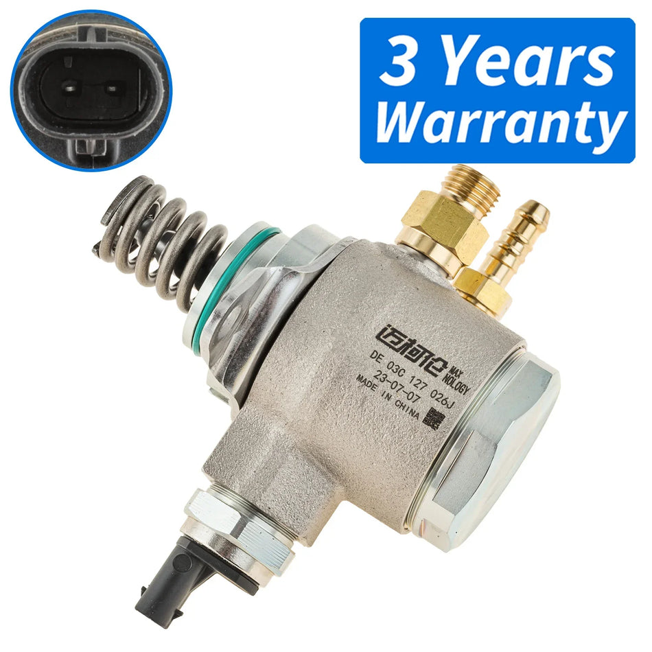 High Pressure Fuel Pump for VW Beetle 1.4T 03C127026J 03C127026P 03C127026E 12V 2-Pin D-Shape Connector Sealed Iron Body