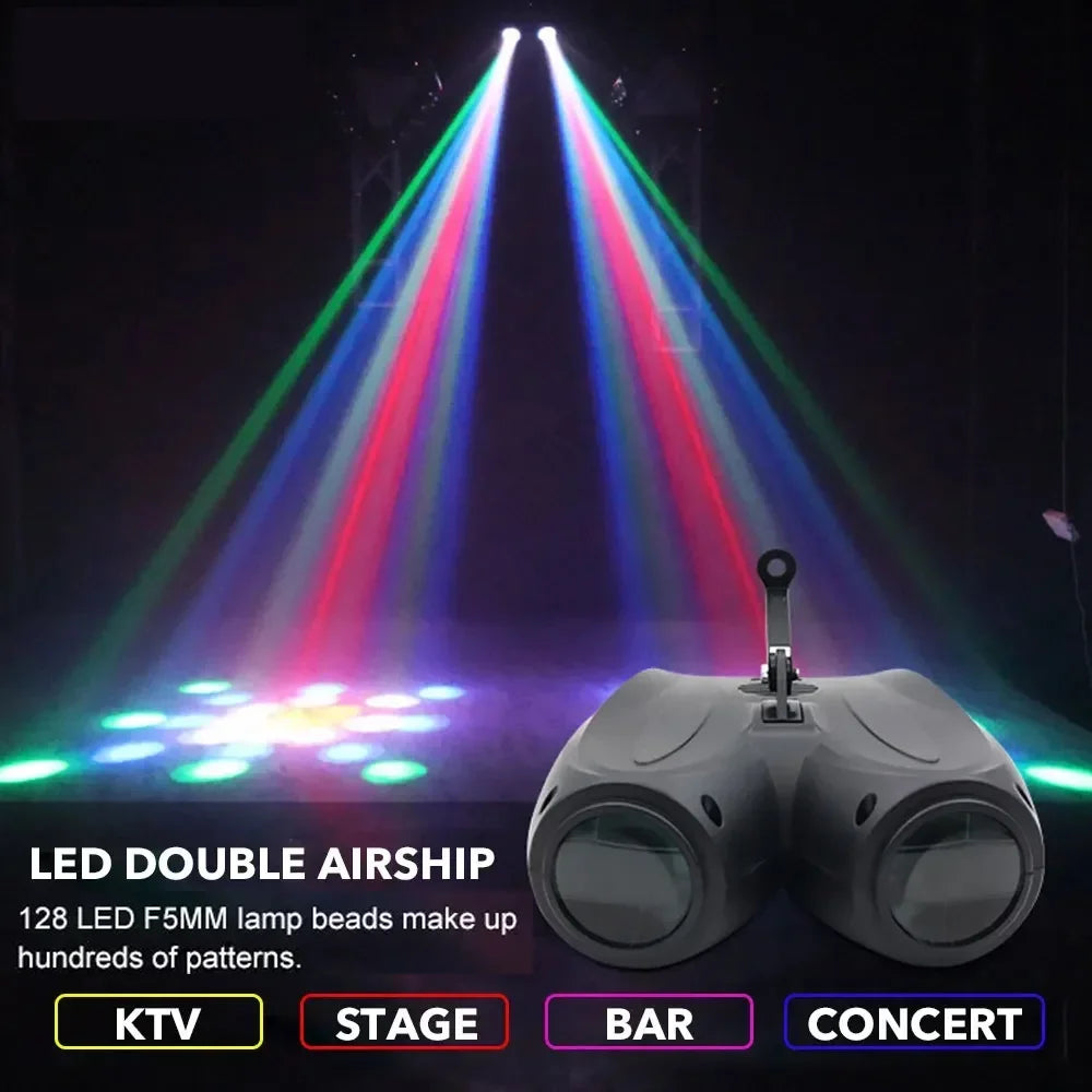 Stage DJ Light Double Headed Airship - 128 RGBW LEDs