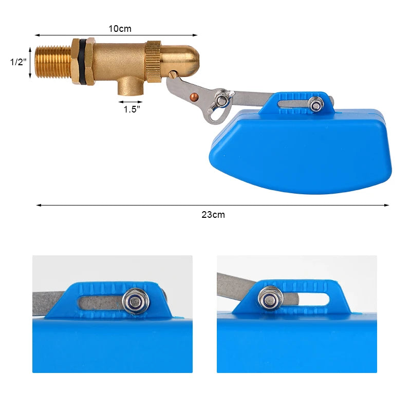 Half Inch Water Level Control Brass Valve &ndash; Automatic Fill Blue