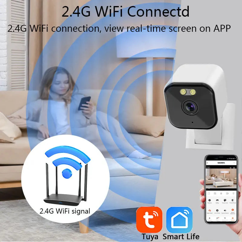 WiFi Tuya Camera &ndash; 4MP HD Color Night Vision Two Way Audio