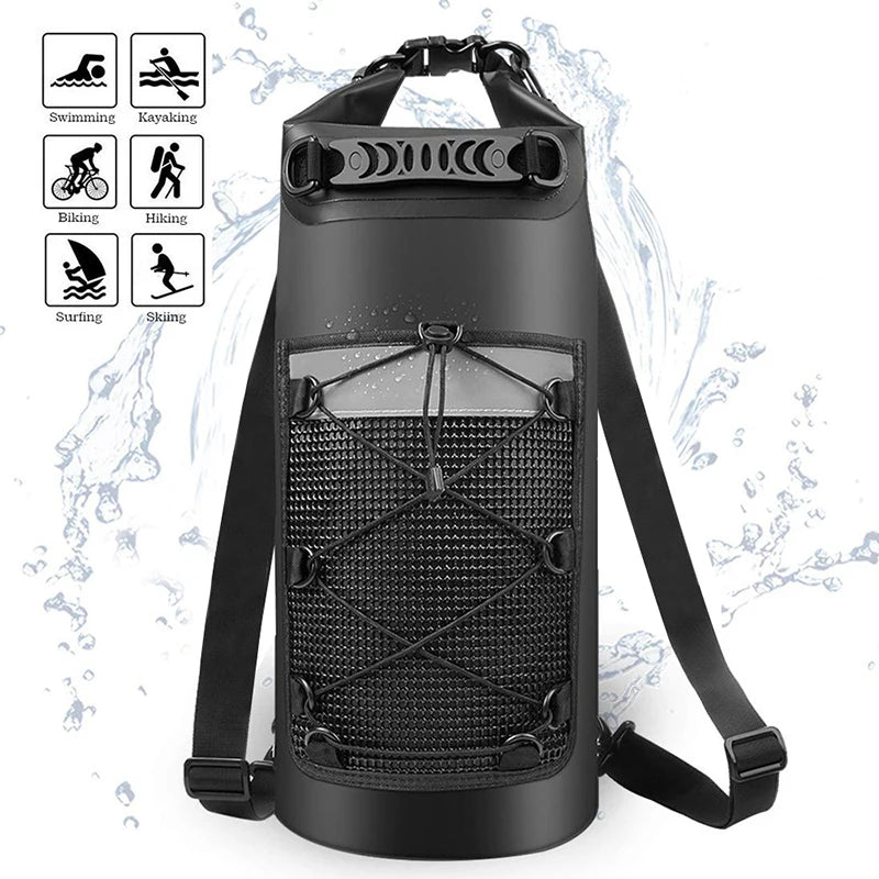 20L 30L Waterproof PVC Dry Bag For Outdoor Activities Unisex Swimming Backpack