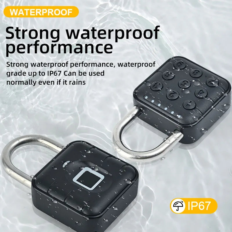 SY12 &ndash; Waterproof IP65 Fingerprint Padlock with USB Charging