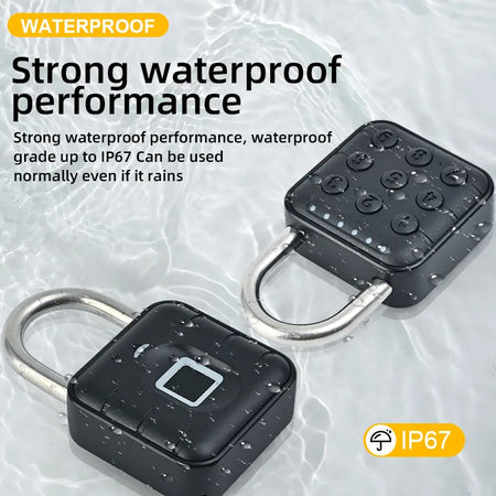 SY12 &ndash; Waterproof IP65 Fingerprint Padlock with USB Charging