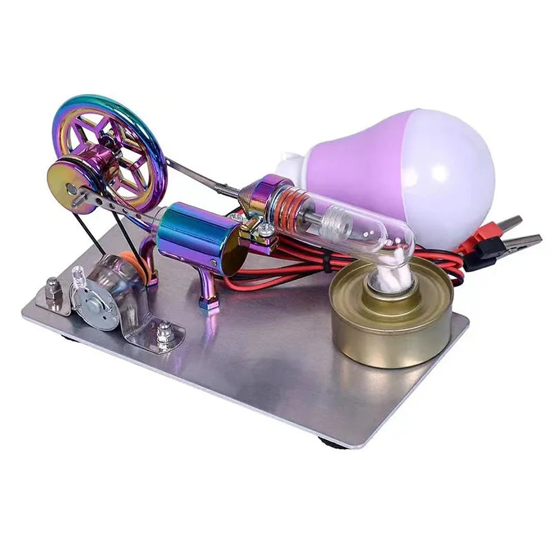 Macchina Stirling, motore a tirante a 4 cilindri, generatore di corrente ad aria calda in miniatura, laboratorio fisico, modello educativo, strumento, motore a testa LED, regali di compleanno per Macchina Stirling, motore a tirante a 4 cilindri, generatore di corrente ad aria calda in miniatura, laboratorio fisico, modello educativo, strumento, motore a testa LED, regali di compleanno per