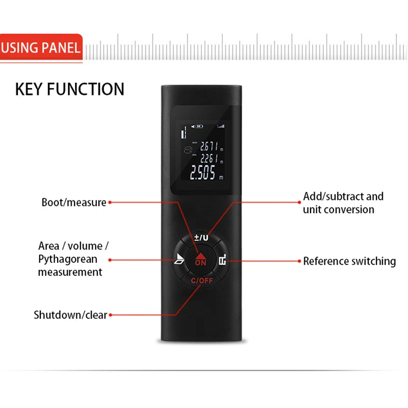 40m Protable Laser Distance Meter &ndash; Rechargeable Backlight