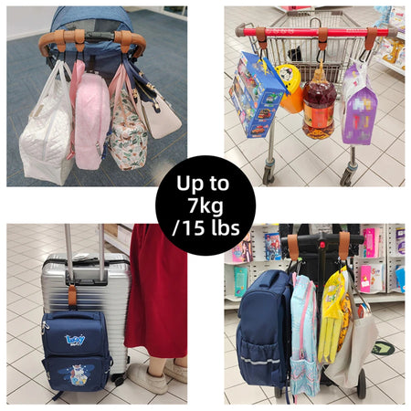 PU Leather Baby Stroller Hook - Versatile Cart Organizer